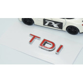 DK Tuning TDi 3 Kırmızı Bagaj Krom ABS Yazı Logo Skoda İle Uyumlu - 3