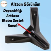 Sedir 12'li Set Mobilya Tv Ünitesi Çekyat Koltuk Kanepe Destek Ayağı 12 Cm Siyah Baza Ayakları - 3