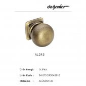 Doğanlar AL-243 Mobilya Kulp Tek Vidalı Düğme Olifka Antik Sarı - 2