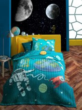 Cotton Box Junior Tek Kişilik Complete Set Little Astronaut Turkuaz - 1