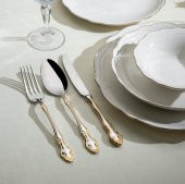 Nehir Adriana Altın 89 Parça Kutulu 12 Kişilik Çatal Kaşık Seti - 1