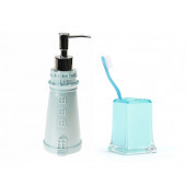 ZBOSP-C275 SIVI SABUNLUKDİŞ FIRÇALIK 2 Lİ BANYO SETİDENİZ FENERİ VE BUZ MAVİ - 1