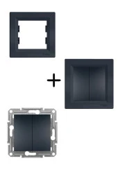 Schneider Asfora Antrasit Vavien+Vavien - Çerçeveli Komütatör Vavien thumbnail 1