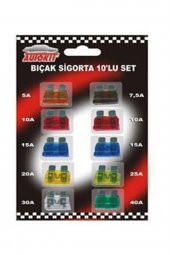 Autokit Bıçak Sigorta 10 Adet - 5 7,5 10 15 20 25 30 40 Amper - 1