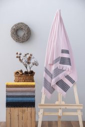Cotton Box 100 Pamuk Twins Havlu 75x150 Pudra - 1