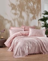 Cotton Box Chi Chi Çift Kişilik Pikeli Nevresim Takımı Elegance Pudra - 1