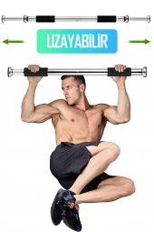 Kapı Barfiksi Süngerli Krom Koridor Barfix Aleti Demiri Şınav Çubuğu Chin Up Pull Up Demiri 62-100cm - 1