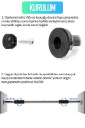 Kapı Barfiksi Süngerli Krom Koridor Barfix Aleti Demiri Şınav Çubuğu Chin Up Pull Up Demiri 62-100cm - 5