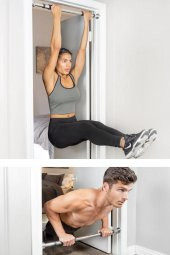 Kapı Barfiksi Süngerli Krom Koridor Barfix Aleti Demiri Şınav Çubuğu Chin Up Pull Up Demiri 80-130cm - 3