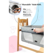 Mia Anne Yanı Sallanabilir Ahşap Beşik + Yatak - 5
