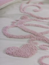 Cotton Box Puff Nakışlı Çift Kişilik Nevresim Takımı Bellini Pembe - 2