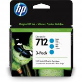 HP 712 Cyan Mavi 29ML 3Lü Paket Plotter Kartuşu 3ED77A - 3