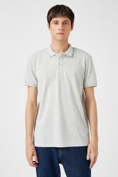 KOTON Erkek Gri Polo Yaka T-Shirt thumbnail 3