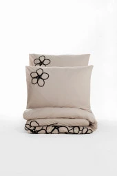Cotton Box Nakışlı Ranforce Çift Kişilik Nevresim Takımı Panos Kahve - 4