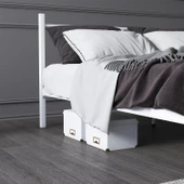 Mobpazar Metal Karyola, Defne Metal Karyola 140x190 cm Beyaz Renk thumbnail 4