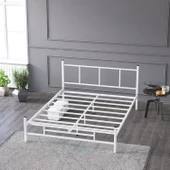 Mobpazar Metal Karyola, Defne Metal Karyola 140x190 cm Beyaz Renk thumbnail 5