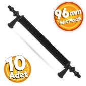 Polavit Çekmece Mutfak Dolap Kapak Kulpu Kulbu 96 mm Siyah Sert Plastik Kulp (10 ADET) thumbnail 1