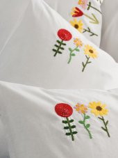 Cotton Box Brode Ranforce Çift Kişilik Nevresim Takımı Mina Pembe - 2