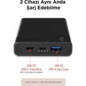 mojue by ttec PB07 10.000mAh PD 20W Taşınabilir Şarj Aleti / Powerbank-Siyah - 3