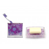 ZBOSP-C296 DİŞ FIRÇALIKSABUNLUK 2 Lİ BANYO SETİPEMBE ÇİÇEKLİ AKRİLİK thumbnail 1