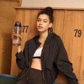 Diller 800 ml Mor Pipetli Spor Okul ve Günlük Matara Kilitli Kapak Tritan Malzeme thumbnail 3