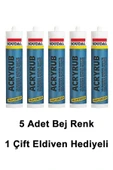 SOUDAL SİLİKONİZE MASTİK BEJ 500 GR 5 ADET - 1