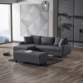 KAGU CORNER FLAVİA KÖŞE TAKIMI PUFLU KOYU GRİ - 1
