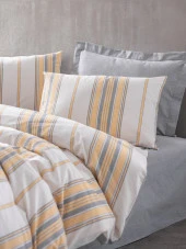 Cotton Box Natureforce İpliği Boyalı Tek Kişilik Nevresim Takımı Tribus Sarı thumbnail 2