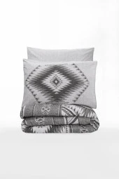 Cotton Box Ethnic Tek Kişilik Nevresim Takımı Delos Antrasit thumbnail 3