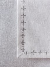 Cotton Box Keten Masa Örtüsü Takımı Pera Beyaz 175x240 - 2
