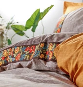 Cotton Box Folk Art Çift Kişilik Nevresim Takımı Vizon thumbnail 2