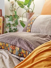 Cotton Box Folk Art Çift Kişilik Nevresim Takımı Vizon thumbnail 3