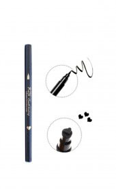 MST COSMETİC Çift Fonksiyonlu Bir Tarafı Kalem Bir Tarafı Kalpli Baskılı Eyeliner - 2