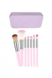 Metal Kutulu Pembe 7li Fırça Seti FS7 - 1