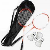 Çantalı PRO Badminton Seti 2 Adet Badminton Raketi 3 Adet Badminton Topu Pro Badminton Set - 1