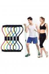 Egzersiz Spor Pilates Yumuşak Sünger Saplı Vücut Geliştirme ve Şekillendirme Yeşil Direnç Lastiği - 2