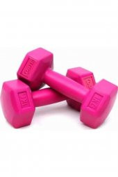 2li Pembe Plastik Dambıl Seti 1 Kg (2 Adet) - 1