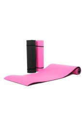 Çift Taraflı Yoga Minderi Ve Spor Matı 16 mm Pembe-Siyah - 1