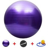 pekial 65 Cm Mor Pilates Topu Ve Şişirme Pompası, Yoga Plates Egzersiz Topu Ball - 3