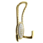 Palmira Portmanto Vestiyer Duvar Askısı Metal Dolap Elbise Askılığı Gold Beyaz Desenli thumbnail 2