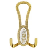 Palmira Portmanto Vestiyer Duvar Askısı Metal Dolap Elbise Askılığı Gold Beyaz Desenli thumbnail 6