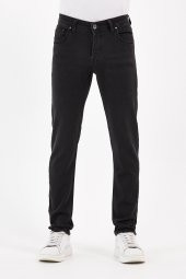 Digital Jeans Örme Hamur Kumaş Dar Kesim Erkek Taşlamalı Füme Renk Kot Pantolon - 3