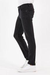 Digital Jeans Örme Hamur Kumaş Dar Kesim Erkek Taşlamalı Füme Renk Kot Pantolon - 4