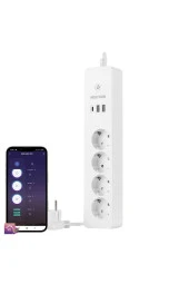 Akıllı Wi-fi Destekli 16a 4'lü Çocuk Kilitli Akım Korumalı Çoklu Priz - Uygulama Üzerinden Kontrol - 1