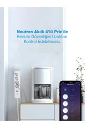 Akıllı Wi-fi Destekli 16a 4'lü Çocuk Kilitli Akım Korumalı Çoklu Priz - Uygulama Üzerinden Kontrol - 4