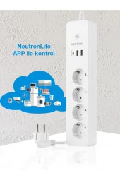 Akıllı Wi-fi Destekli 16a 4'lü Çocuk Kilitli Akım Korumalı Çoklu Priz - Uygulama Üzerinden Kontrol - 6