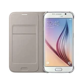 Samsung Galaxy S6 Flip Wallet (Tekstil) Orjinal Altın EF-WG920BFEGWW (Outlet) thumbnail 8