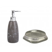 ZBOSP-C301 SIVI SABUNLUK VE SABUNLUK 2 Lİ BANYO SETİTAŞLI GÜMÜŞ thumbnail 2