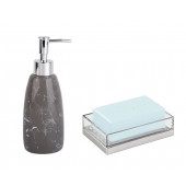 ZBOSP-C303 SIVI SABUNLUK VE SABUNLUK 2 Lİ BANYO SETİGRİ MODEL thumbnail 1