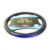 CARUB Direksiyon Kılıfı 38cm Siyah- Mavi Fosforlu - 1